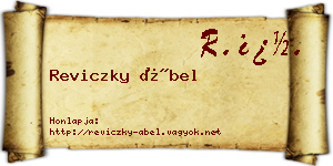 Reviczky Ábel névjegykártya