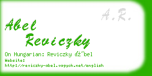 abel reviczky business card